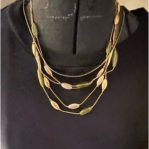 Monet 3 strands Gold Tone Necklace
